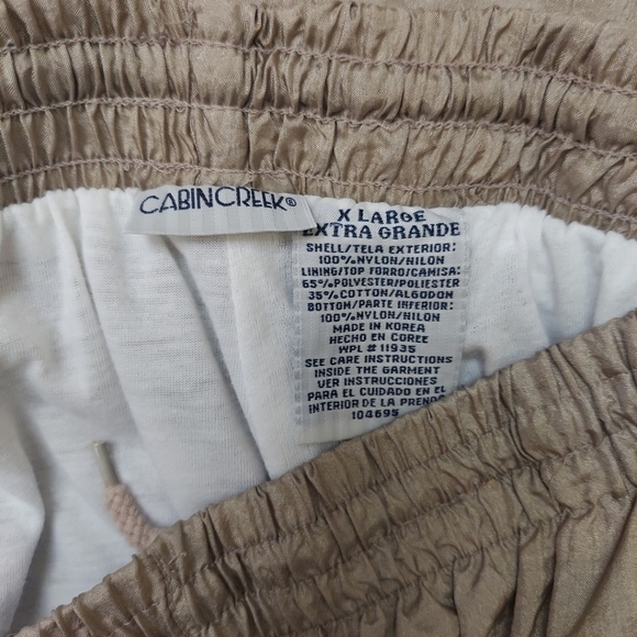 Cabin Creek Womens XL Pull On Pants Champaign Gold Windbreaker 80s 90s Athletic - Picture 3 of 13